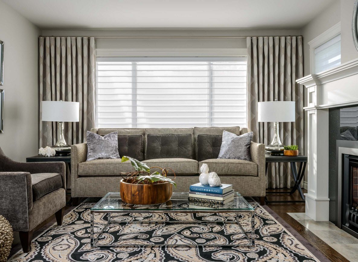 living room curtain ideas with blinds