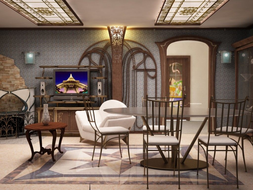 art nouveau living room design