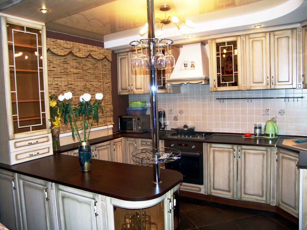modern kitchen with bar counter
