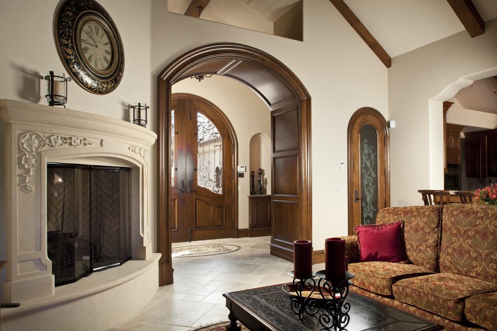 painted arch on wall living room