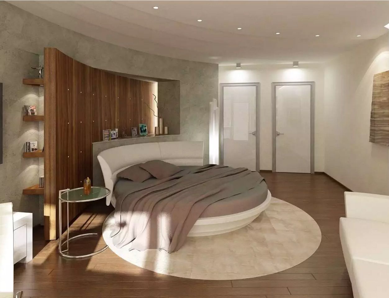Circle Bed in Unique  Bedroom  Interior Design  Small 