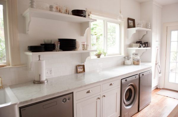 combined kitchen laundry design