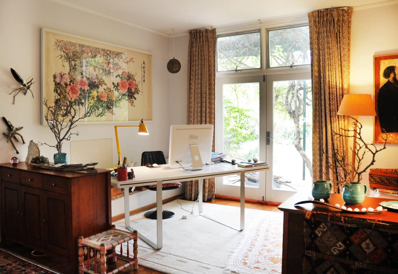 Ecodesign and classics mix within large home office at the house