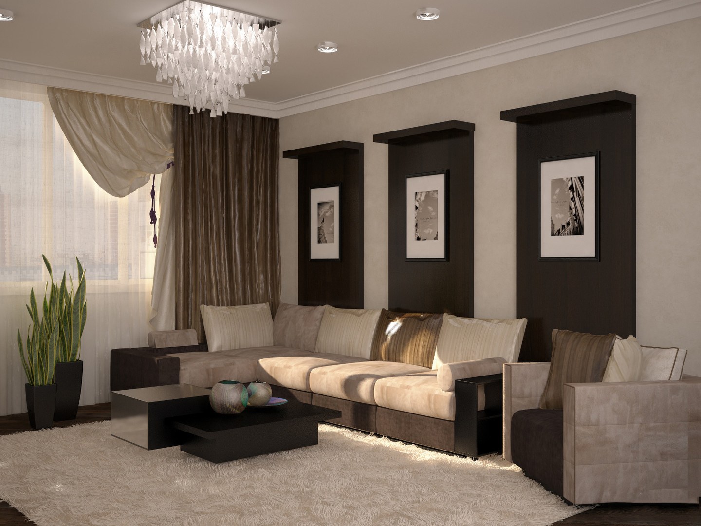 Exceptional Nobility and Elegance of Brown Living Room