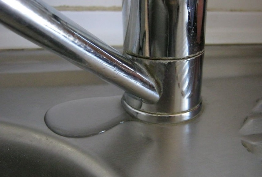 leaking kitchen sink faucet not the handles