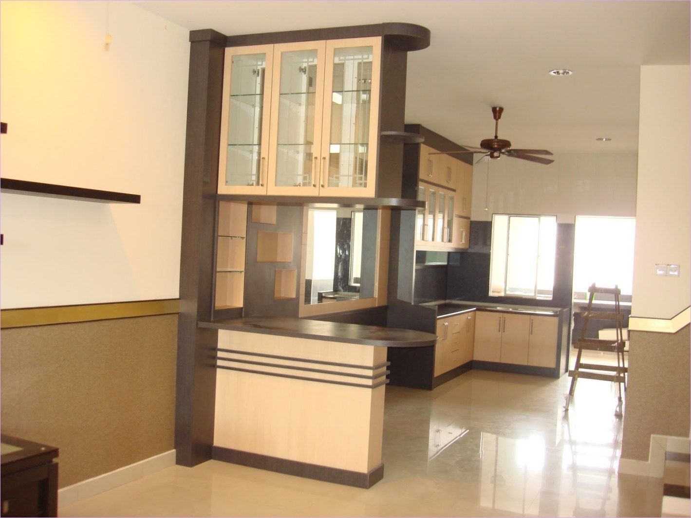 kitchen cabinet on a separate wall