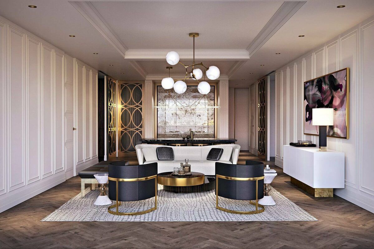 Contemporary Art Deco Living Room Pinterest