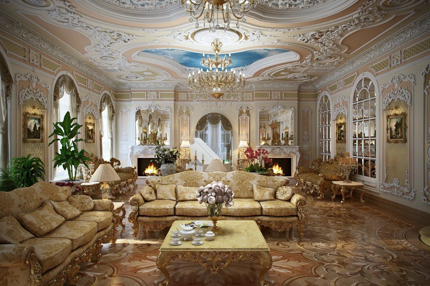 baroque living room historical