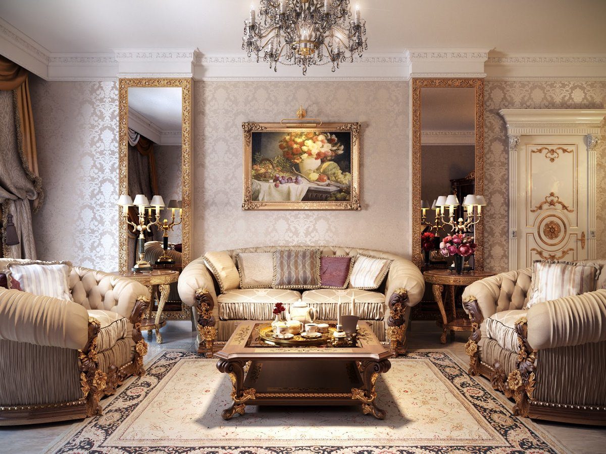 modern baroque style living room