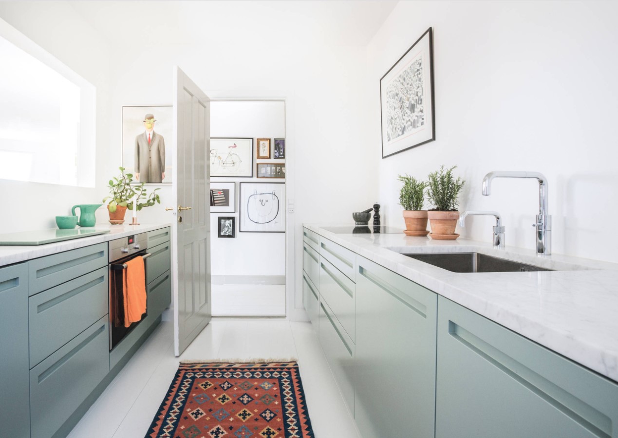 narrow kitchen design plan