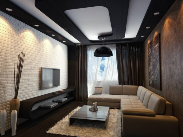 living room stretch ceiling design