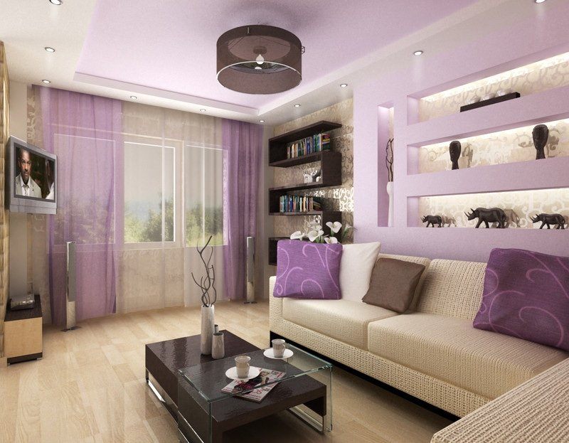 lilac living room wallpaper