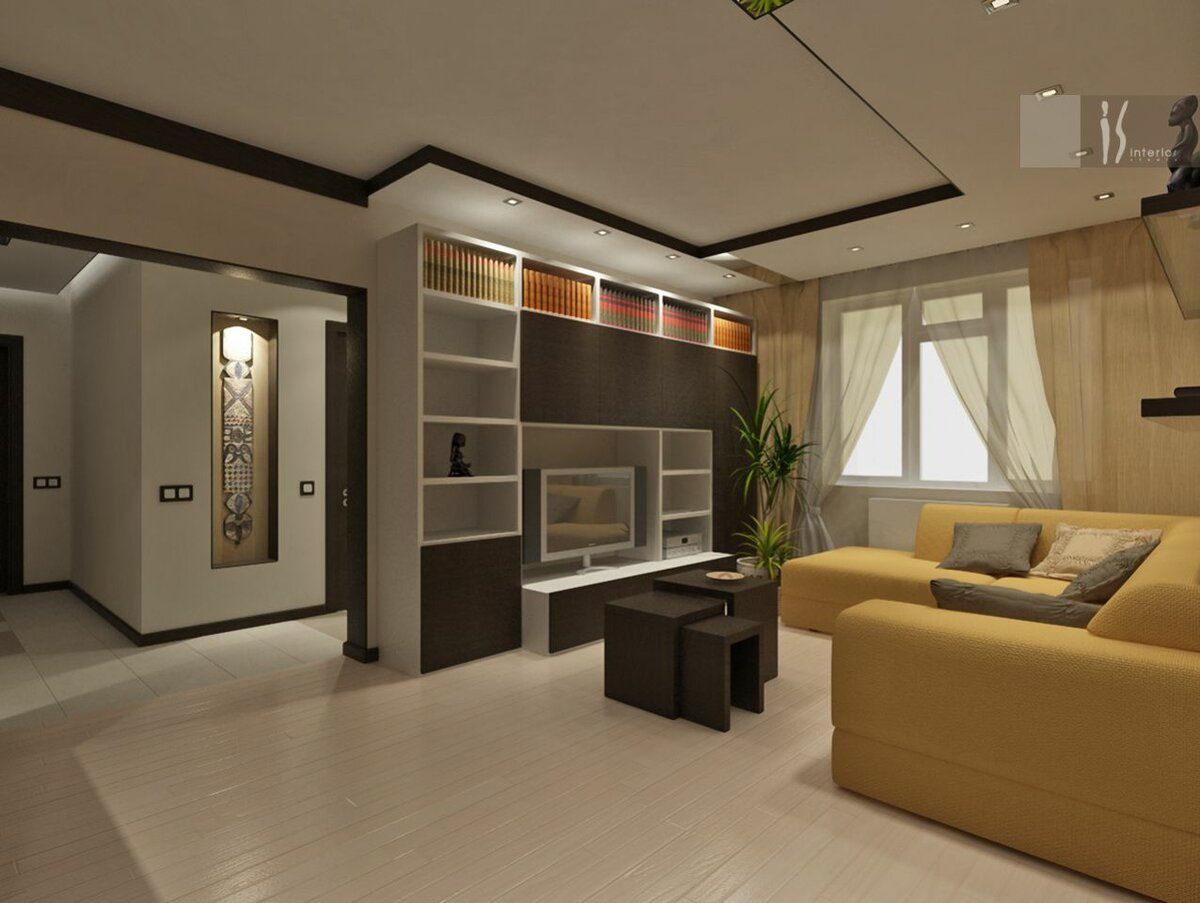 walk through living room design