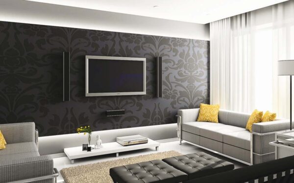 Black Wallpaper: Types, Patterns, Combining with Furniture and More